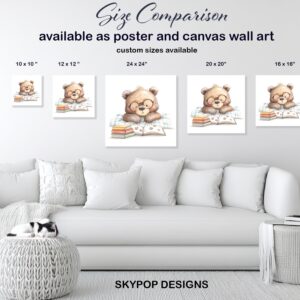 Bear Reading Book Art