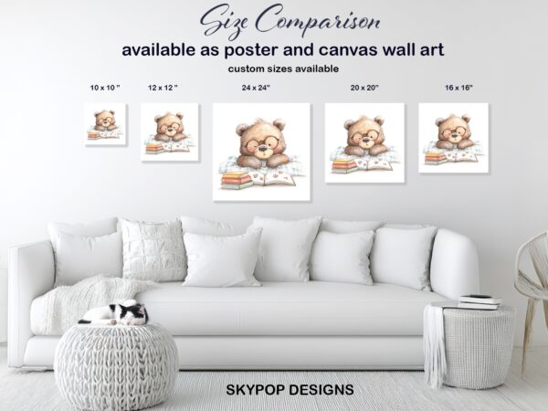 Bear Reading Book Art