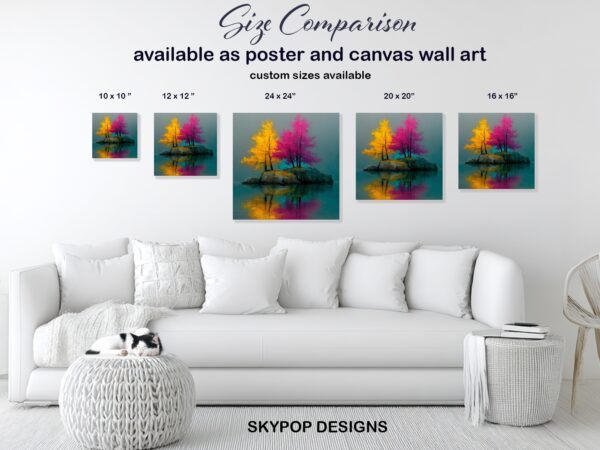 Colorful Island Trees Art