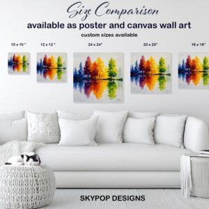 Rainbow Forest Reflection Art