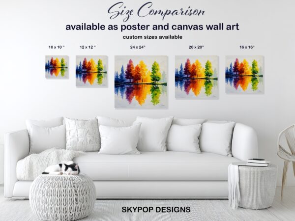 Rainbow Forest Reflection Art
