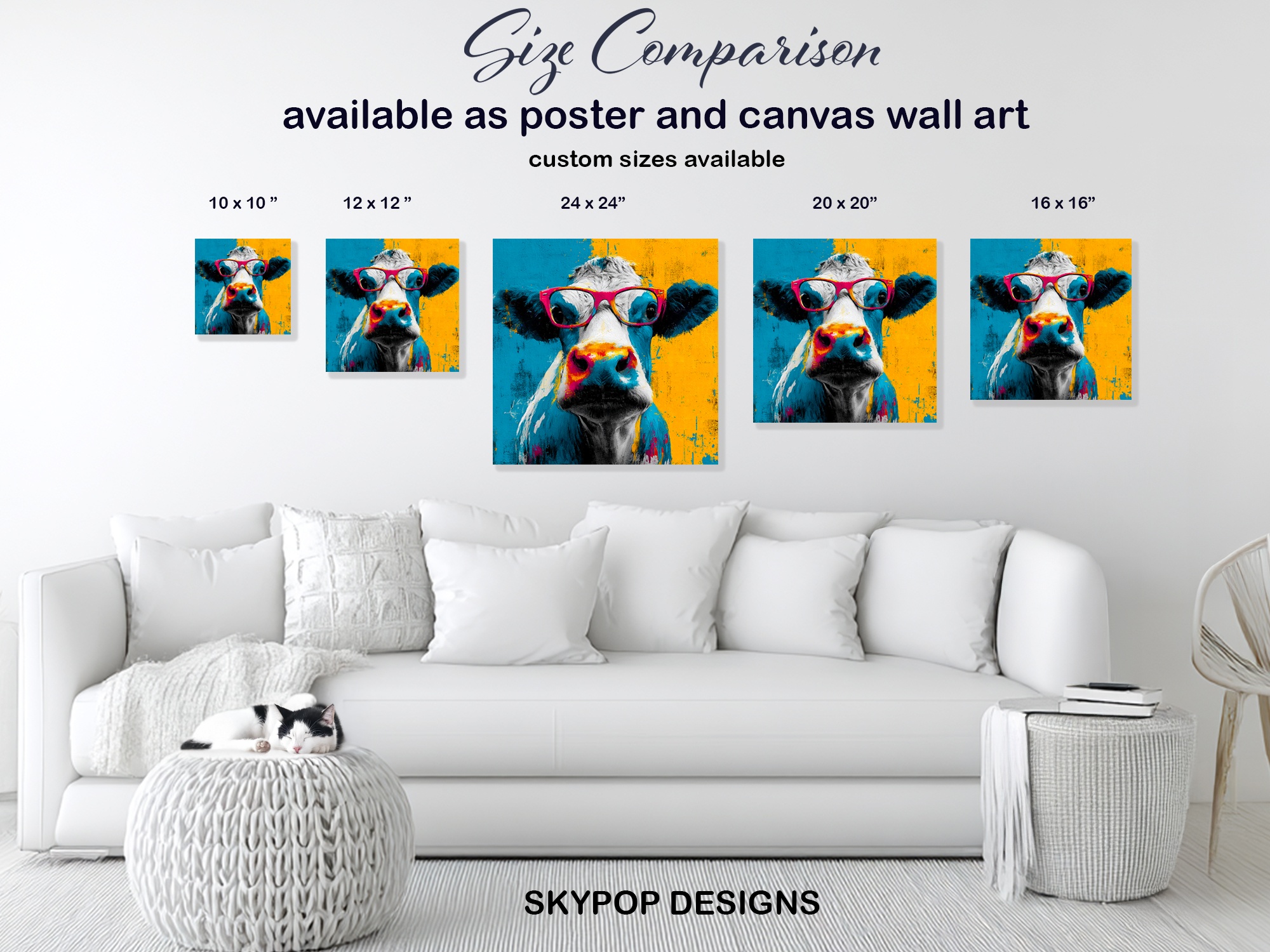 7.jpg Colorful Cow Art