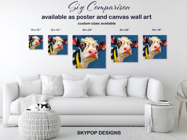 Cow with Glasses Art