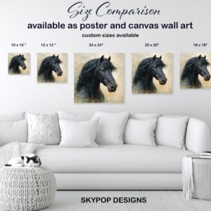 Black Horse Portrait Art