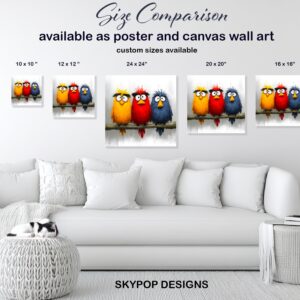 Colorful Cartoon Birds Art