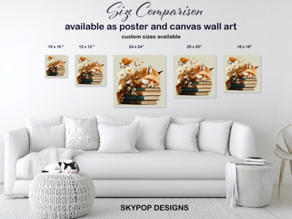 Fox and Flowers Art
