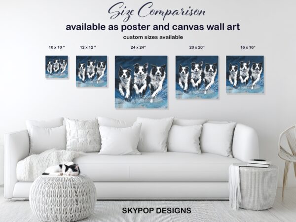 Border Collie Trio Art