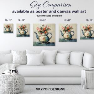 Rose Bouquet Teapot Art