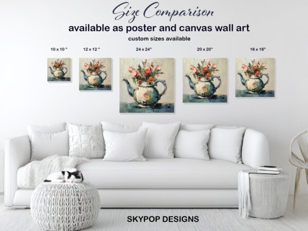 Rose Bouquet Teapot Art