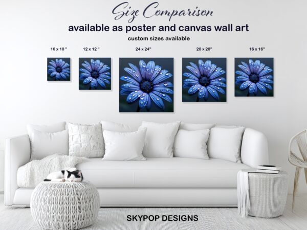Blue Daisy Water Drop Art