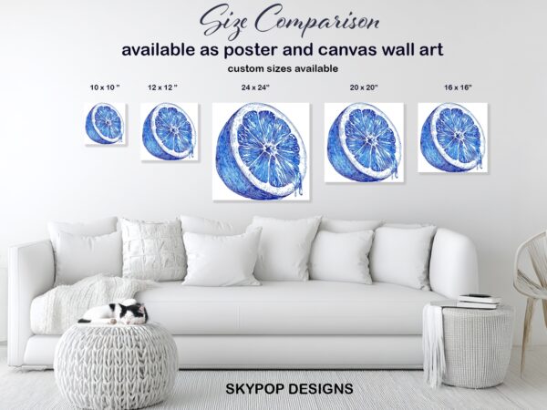 Blue Lemon Slice Art