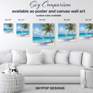 Tropical Beach Sailboat Art