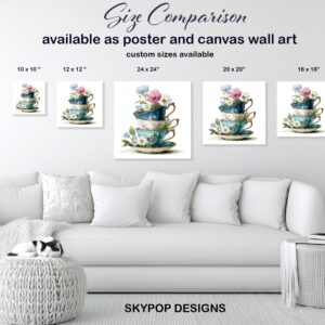 Floral Teacup Stack Art