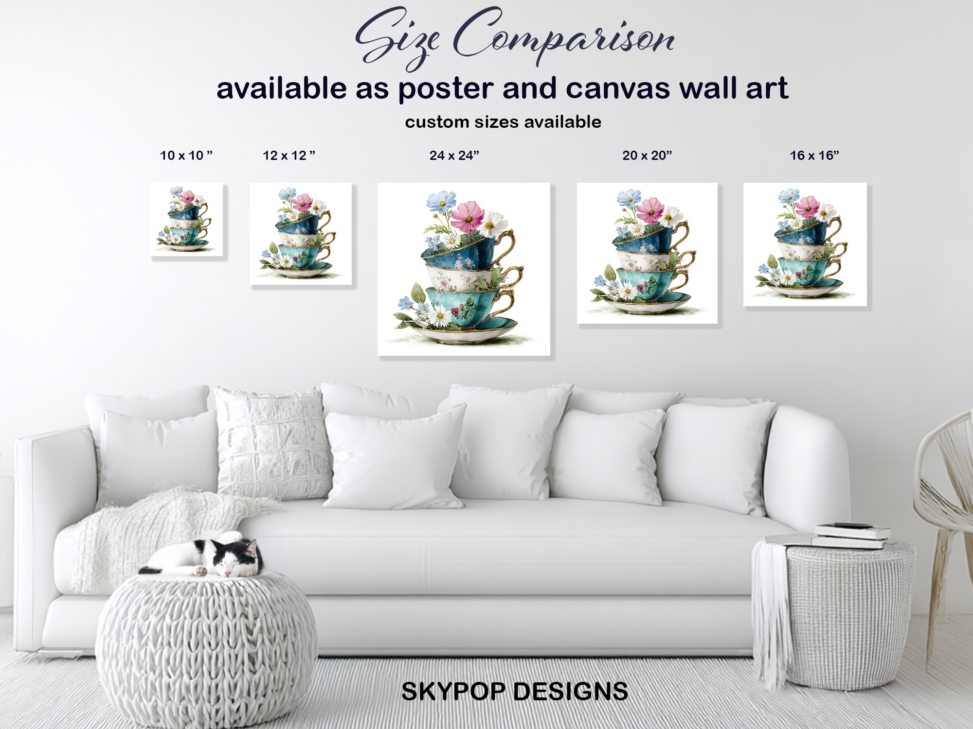 7.jpg Floral Teacup Stack Art