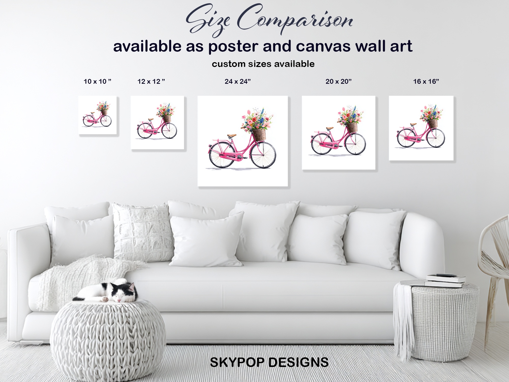 7.jpg Vintage Bicycle Floral Basket Art