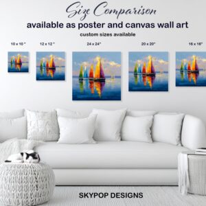 Colorful Sailboats Art
