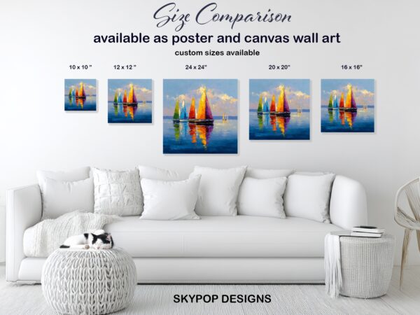 Colorful Sailboats Art