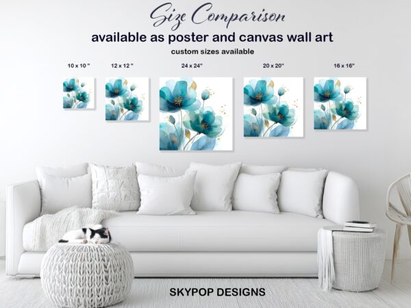 Teal Bloom Art