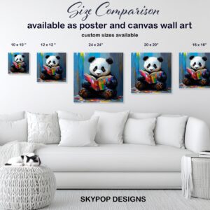 Panda Reading Book Art
