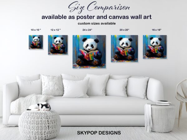 Panda Reading Book Art