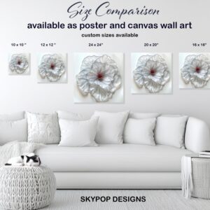 White Poppy Bloom Art