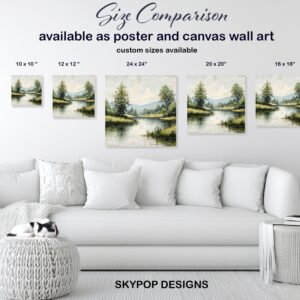 Tranquil River Landscape Art