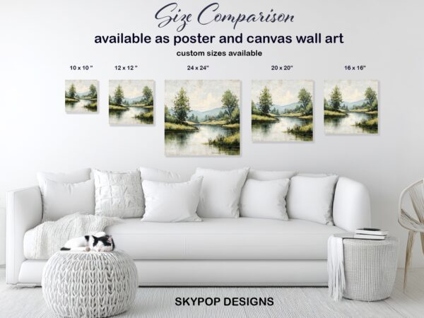 Tranquil River Landscape Art