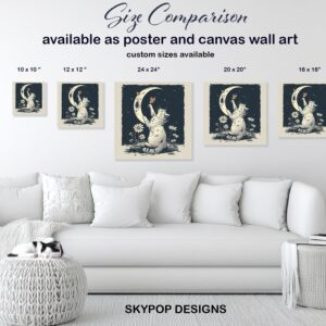 Cat Moon Butterfly Art