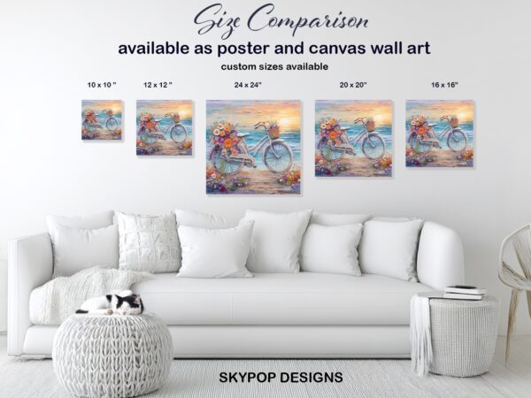 Seaside Bicycle Bloom Art
