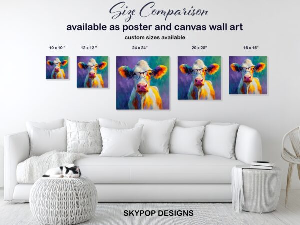 Cow with Glasses Art