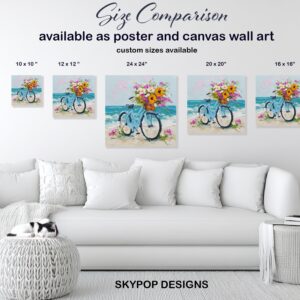 Seaside Bicycle Bouquet Art