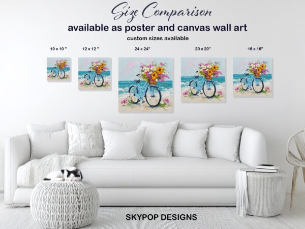 Seaside Bicycle Bouquet Art