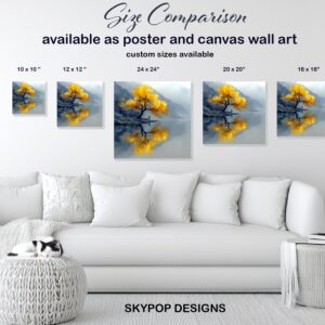 Golden Tree Reflection Art