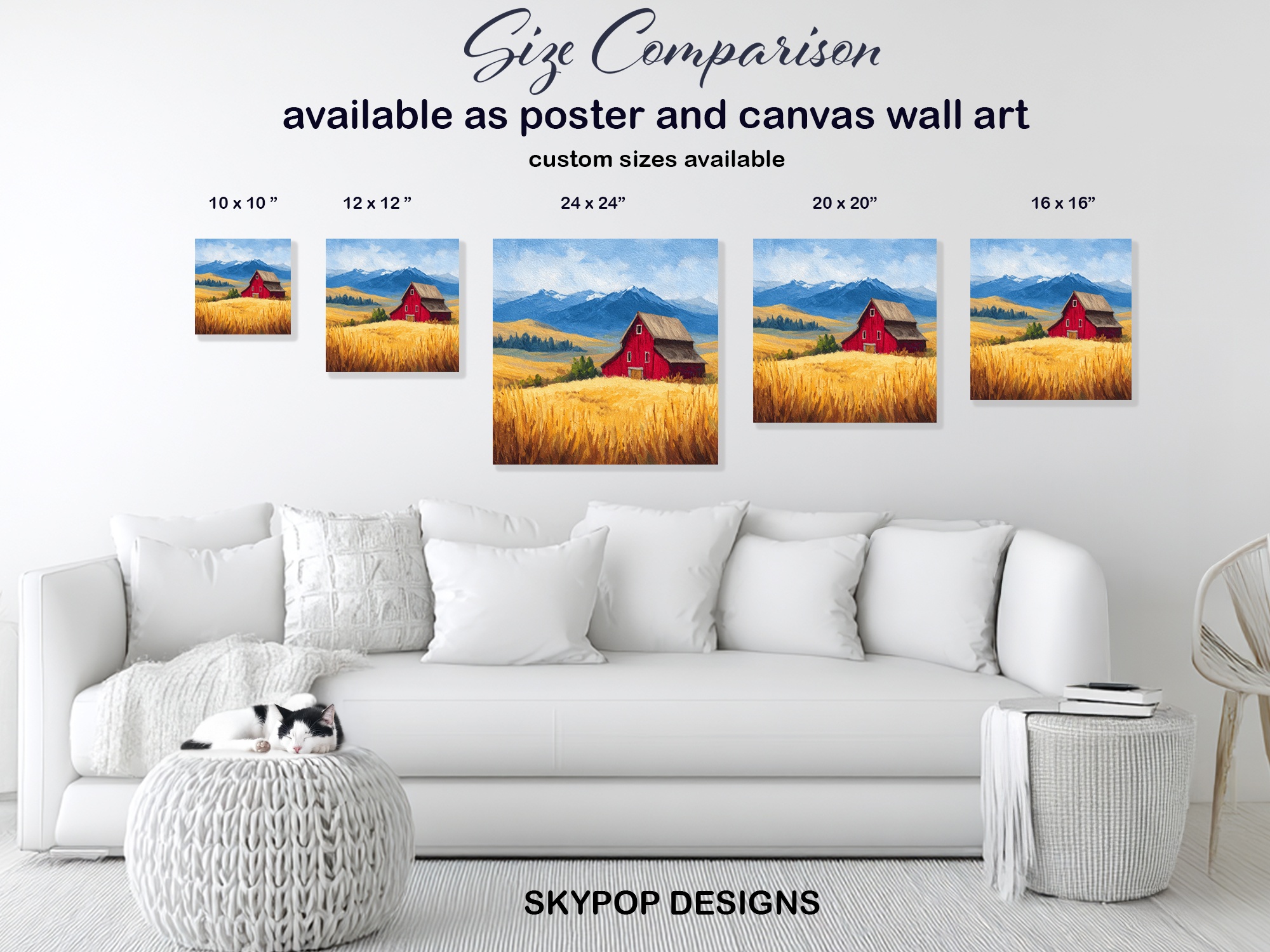 7.jpg Red Barn Mountain Landscape Art