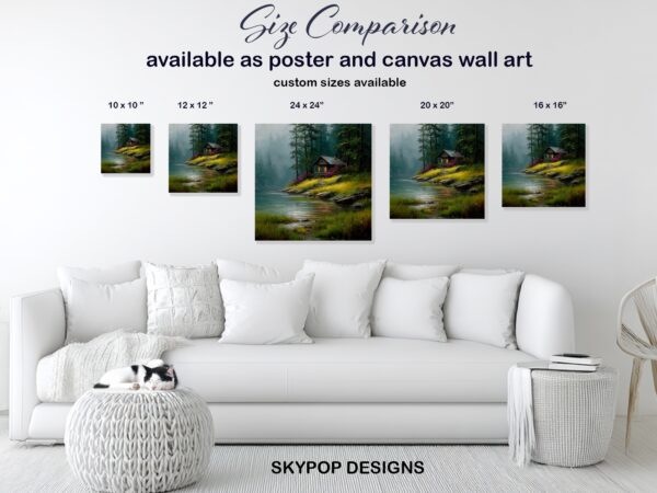 Lakeside Cabin Art