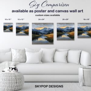 Mountain Sunrise River Art