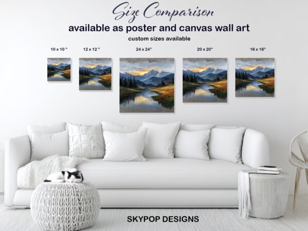 Mountain Sunrise River Art