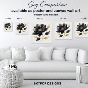 Black Gold Lotus Art