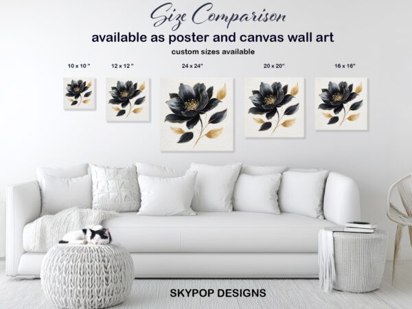 Black Gold Lotus Art