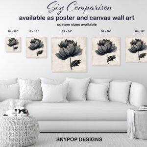 Black Gold Peony Art