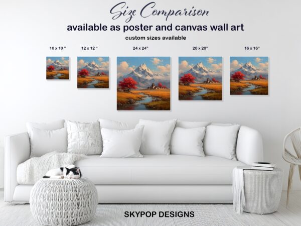 Majestic Mountain Temple Art