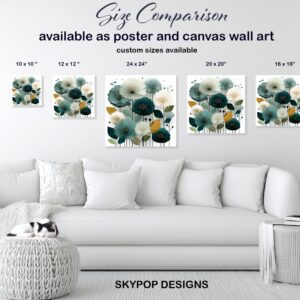 Teal Bloom Art