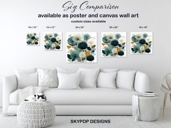 Teal Bloom Art