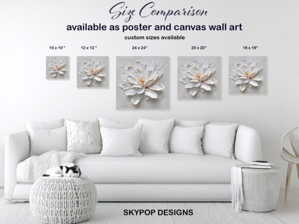 White Lotus Flower Art