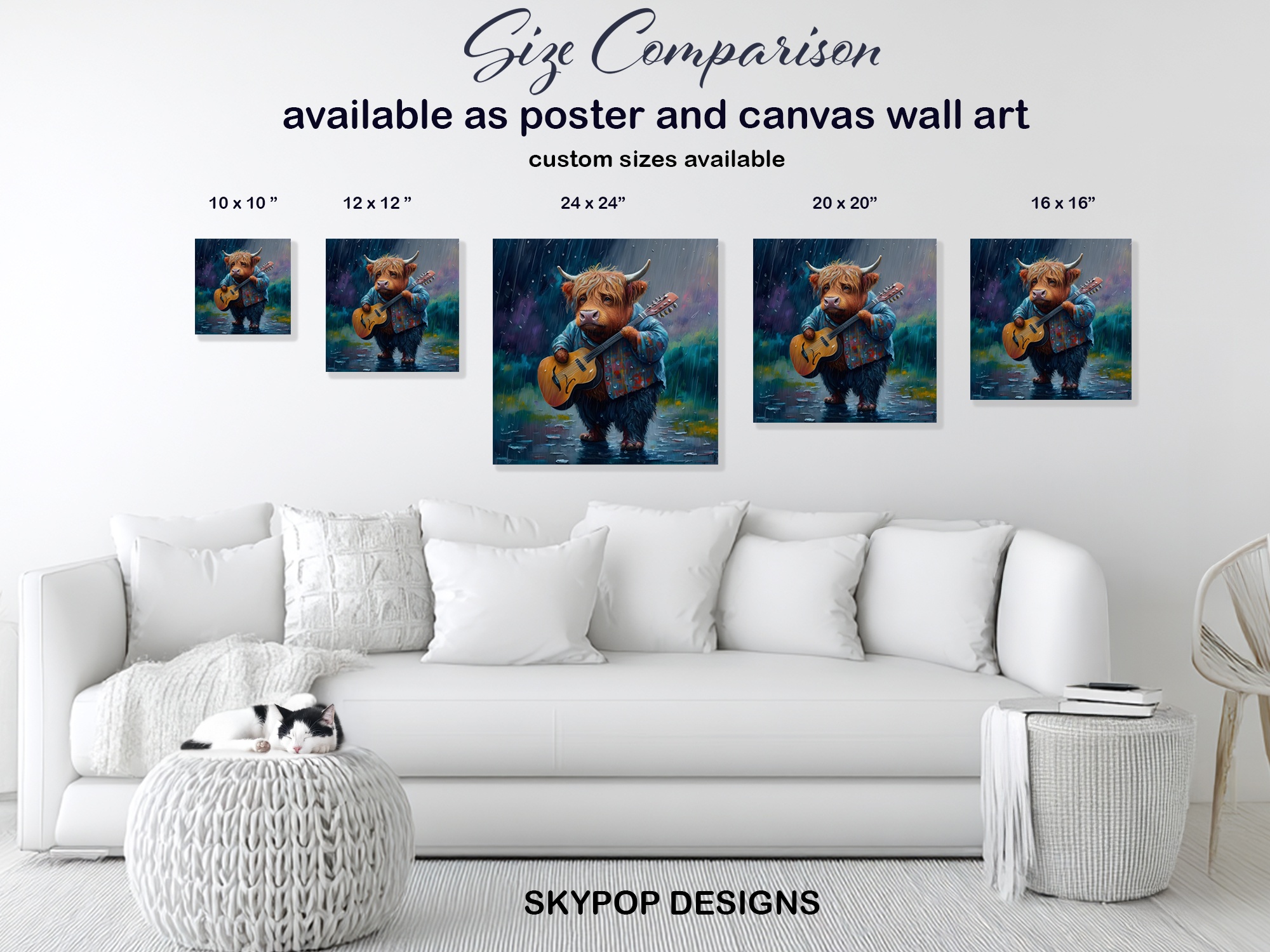 7.jpg Highland Cow Guitarist Art