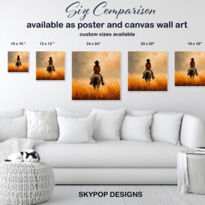 Cowgirl Sunset Ride Art
