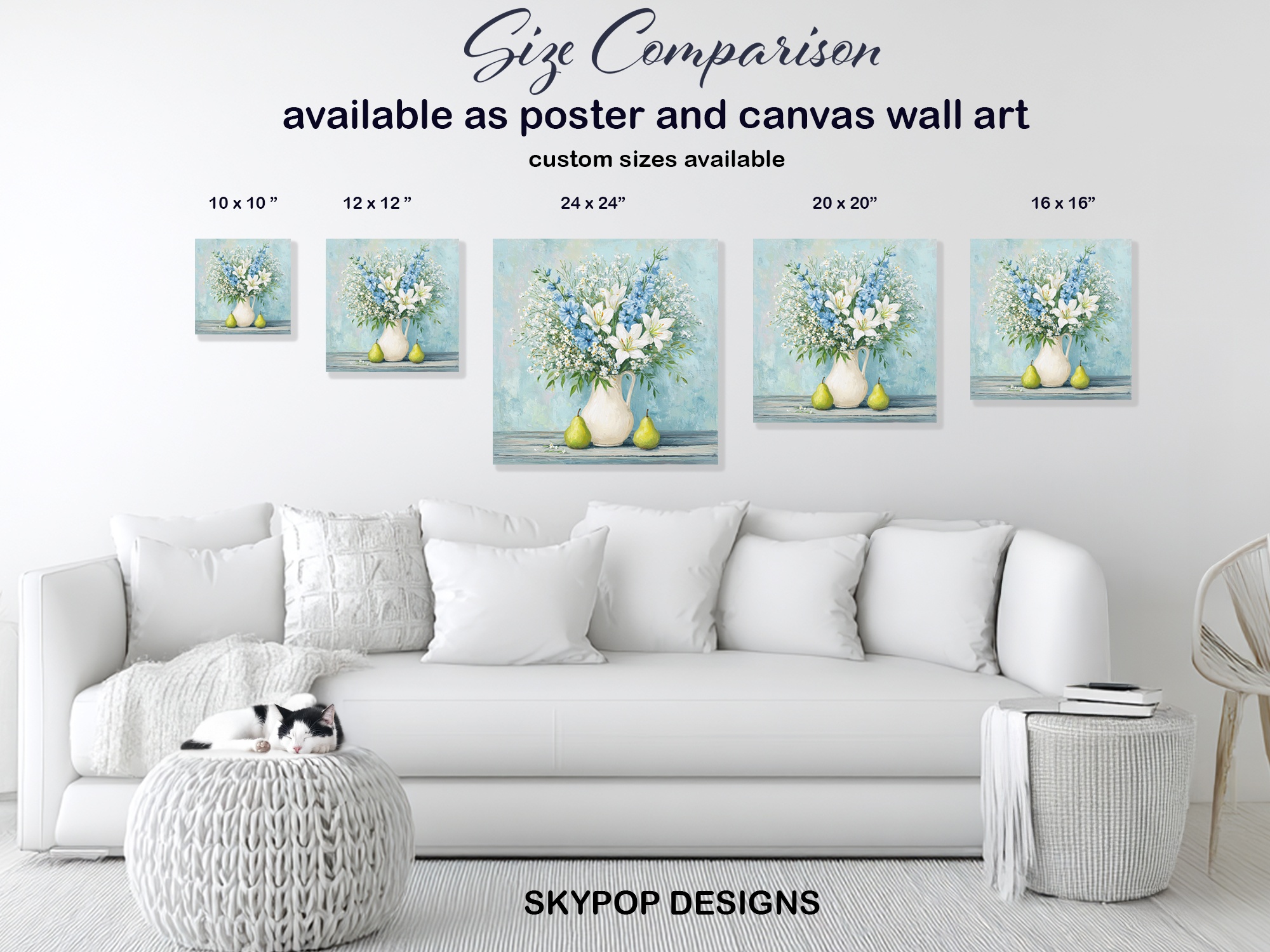 7.jpg Blue and White Floral Bouquet Art