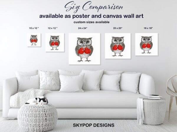 Owl Boxing Art