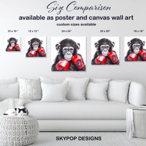 Chimpanzee Boxing Art