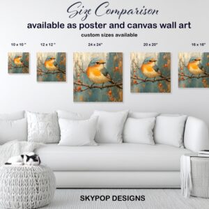 Orange Bird Branch Art